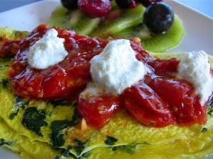 Tomato, Spinach and Goat Cheese Omelette Tomato, Spinach and Goat Cheese Omelette