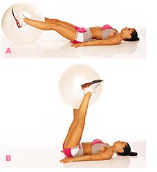 Exercise Ball Leg Lifts