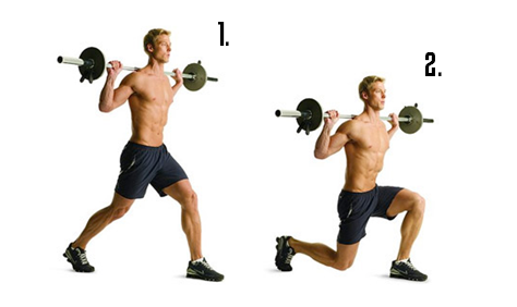 Butt Exercise 5: Barbell Reverse Lunges barbell reverse lunges, reverse lunges, HIIT, HIIT WORKOUT, hiit training, high intensity training, best hiit workout, hiit workouts, interval training, high intensity interval training, hiit workout routine, hiit workout plan, hiit exercises, interval training workouts, hit training, hiit program